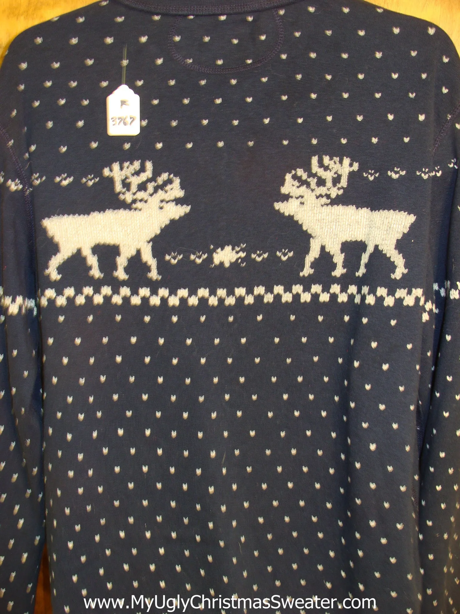 New Mens Polo Reindeer Christmas Jumper Pullover