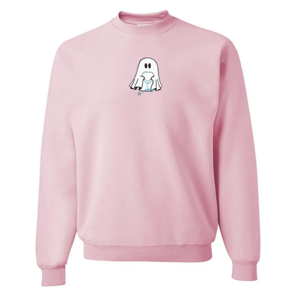 'Nurse Ghost' Embroidered Crewneck Sweatshirt