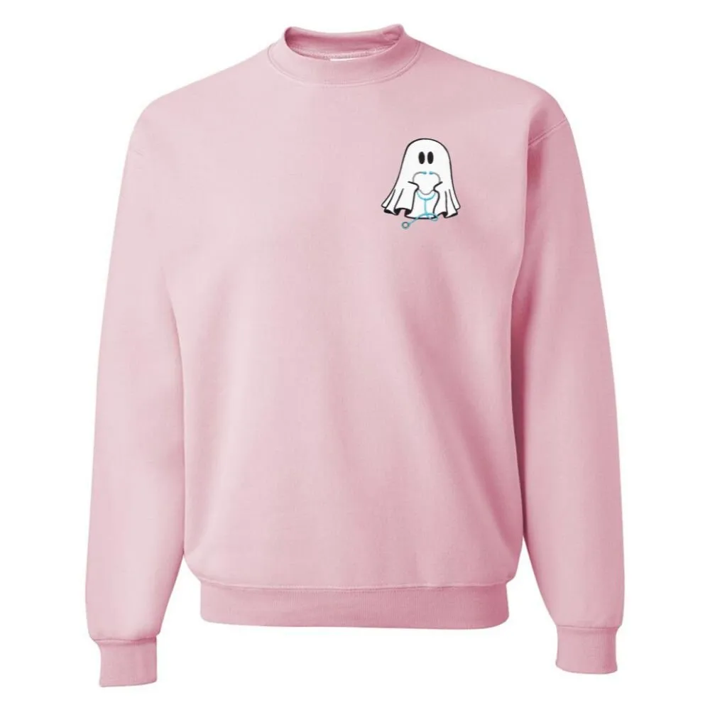 'Nurse Ghost' Embroidered Crewneck Sweatshirt