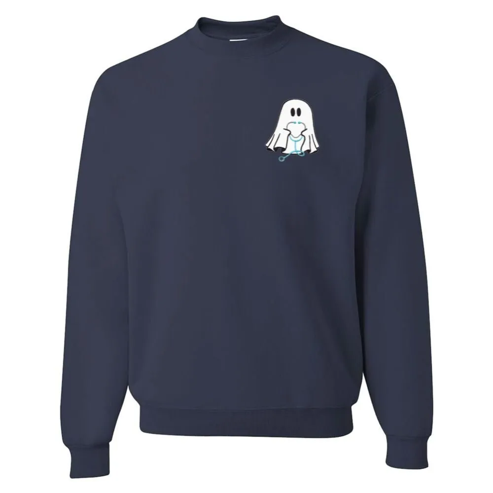 'Nurse Ghost' Embroidered Crewneck Sweatshirt