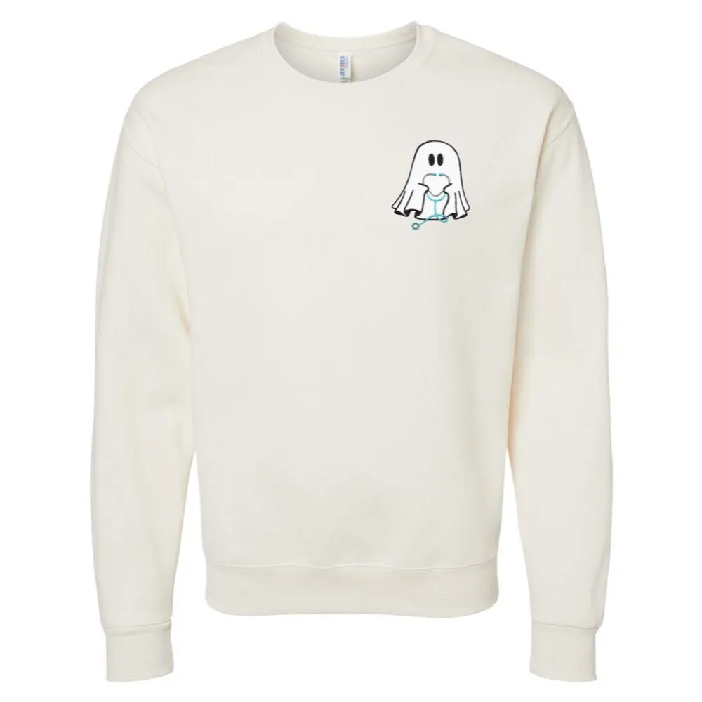 'Nurse Ghost' Embroidered Crewneck Sweatshirt