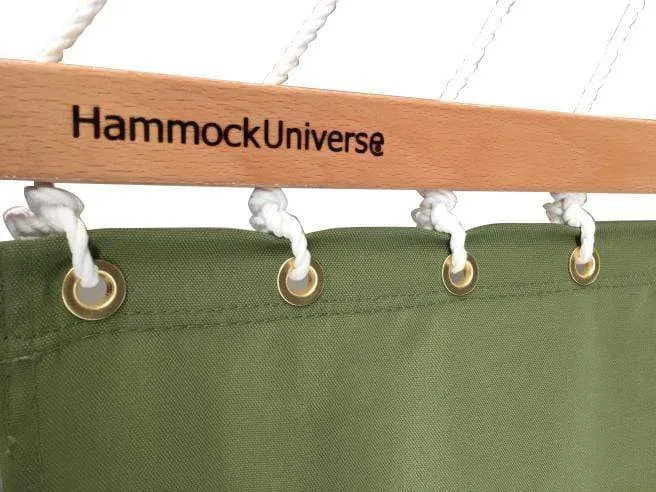 Olefin Double Hammock with Matching Pillow - Quick Dry and Bamboo Stand