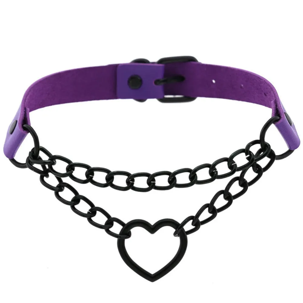 Pastel Goth Heart Choker