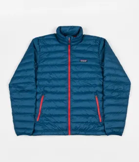 Patagonia Down Sweater Jacket - Big Sur Blue / Fire Red