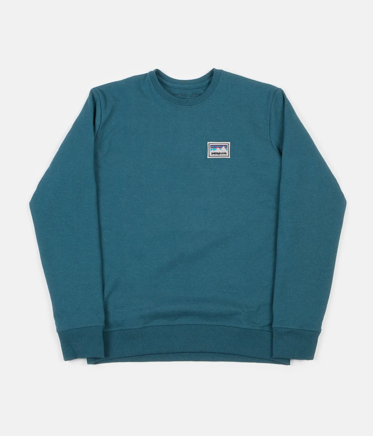 Patagonia Shop Sticker Patch Uprisal Crewneck Sweatshirt - Tasmanian Teal