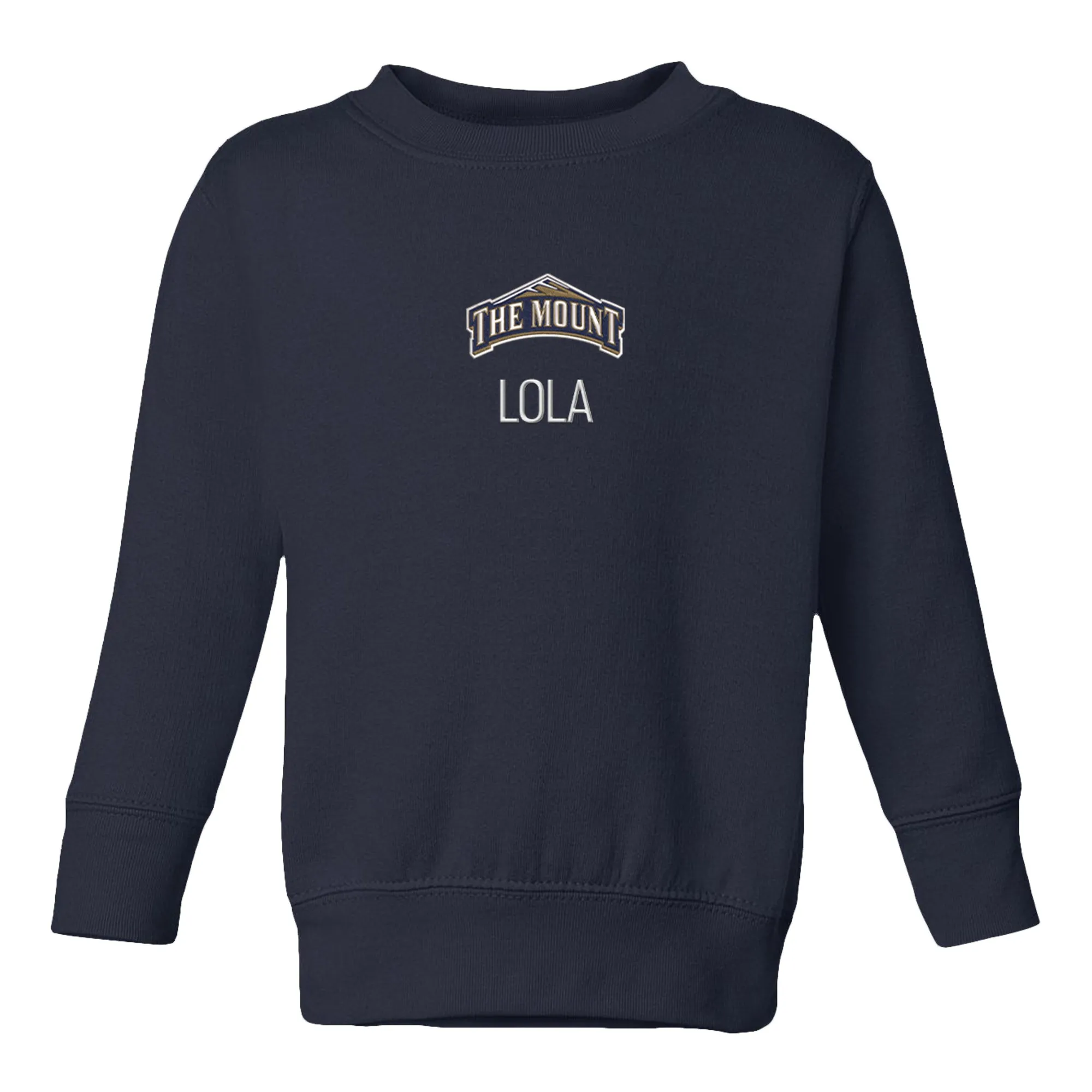 Personalized Mount St. Mary's Mountaineers Toddler Crewneck Sweatshirt