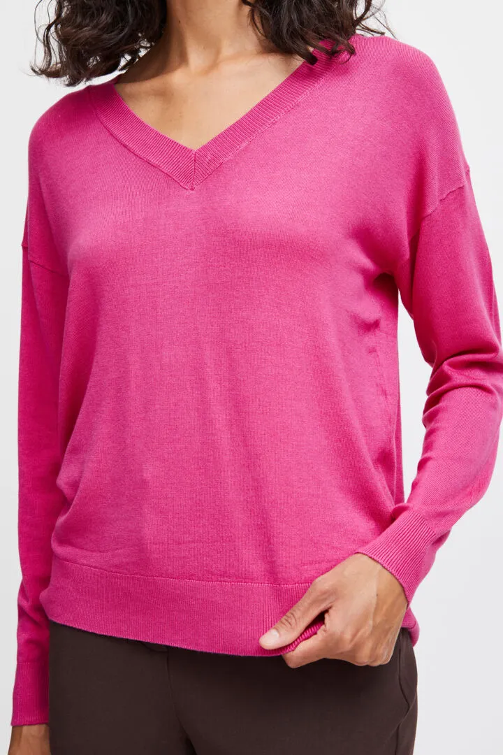 Pimba V-Neck Jumper - Very Berry