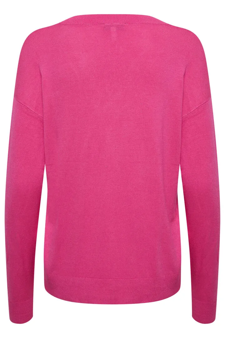 Pimba V-Neck Jumper - Very Berry