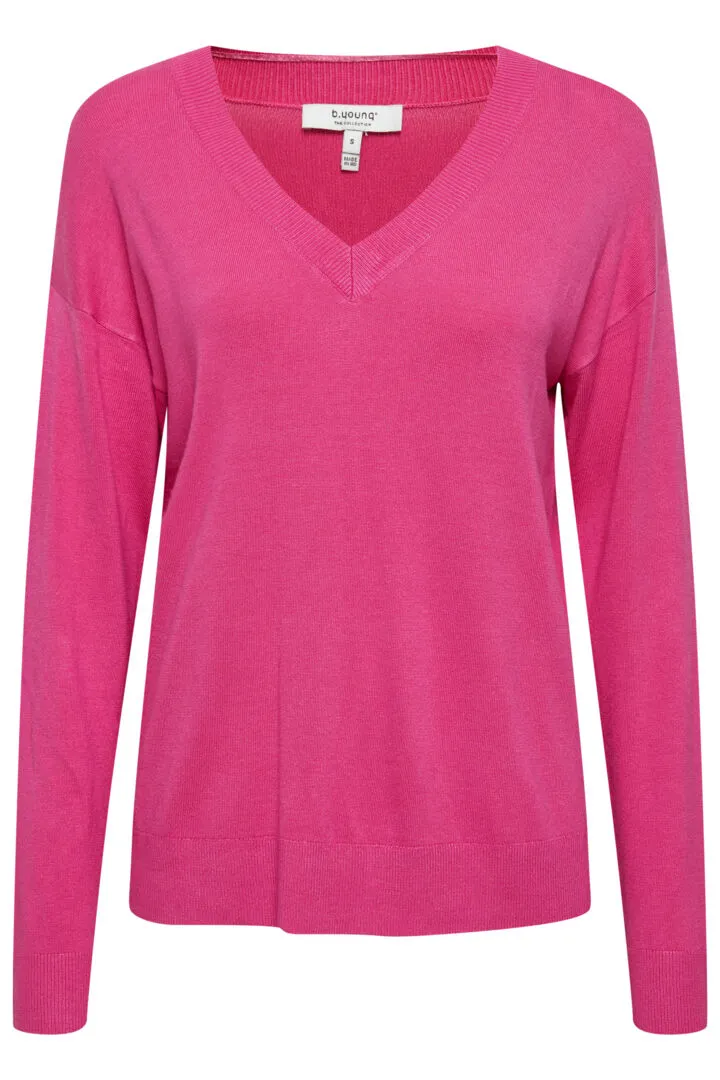 Pimba V-Neck Jumper - Very Berry