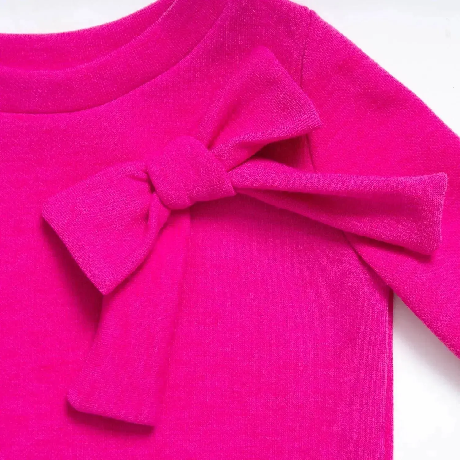 Pink Split Cuff Bow Jumper