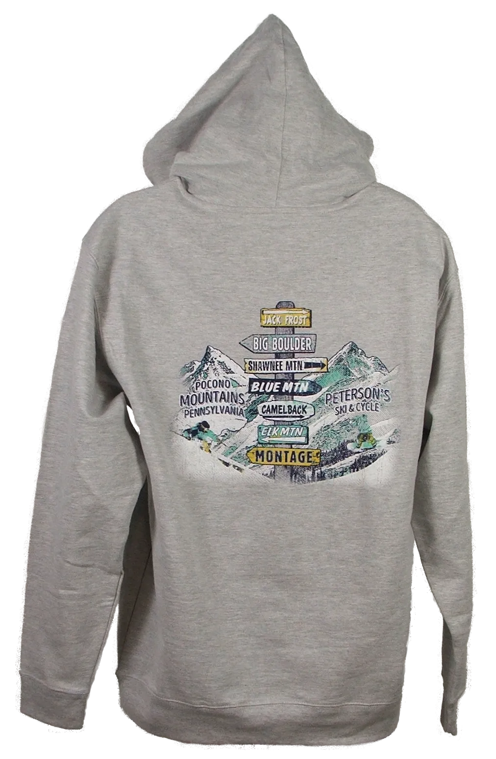 Pocono Mountain Ski Areas Medium Weight Hooded Sweatshirt