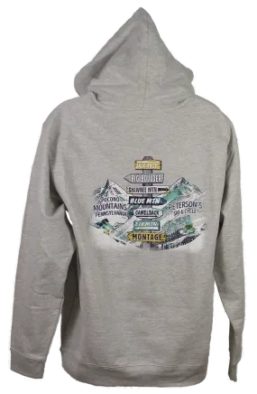 Pocono Mountain Ski Areas Medium Weight Hooded Sweatshirt