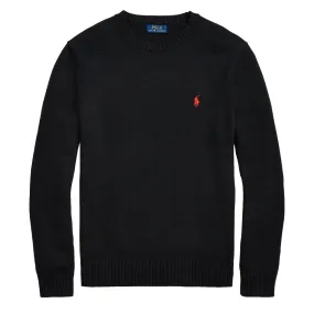 Polo Ralph Lauren Cotton Crewneck Knit Polo Black