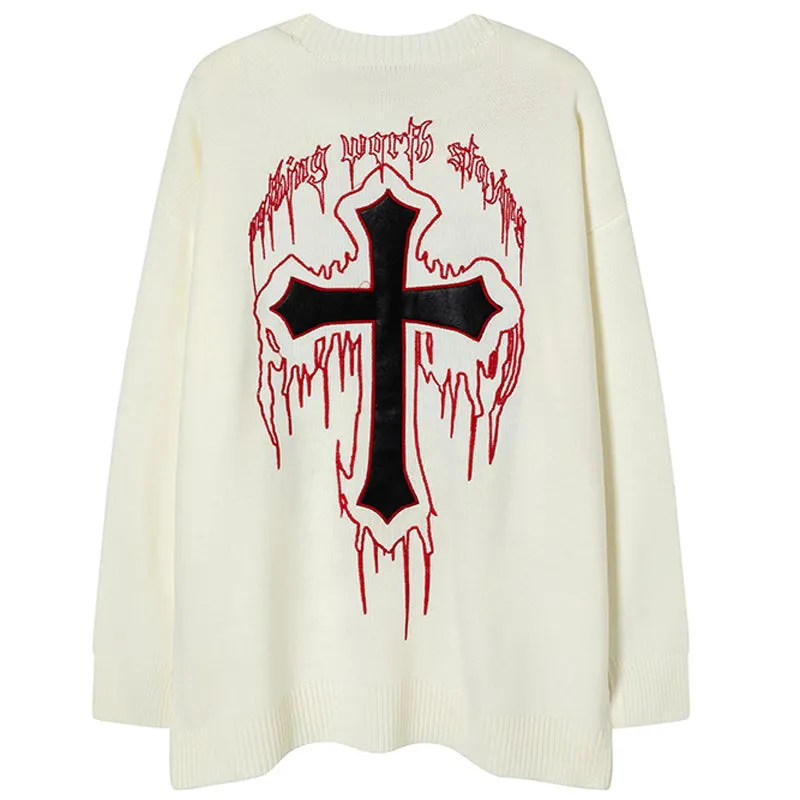 PopFlying High Street Sweater Cross Patch