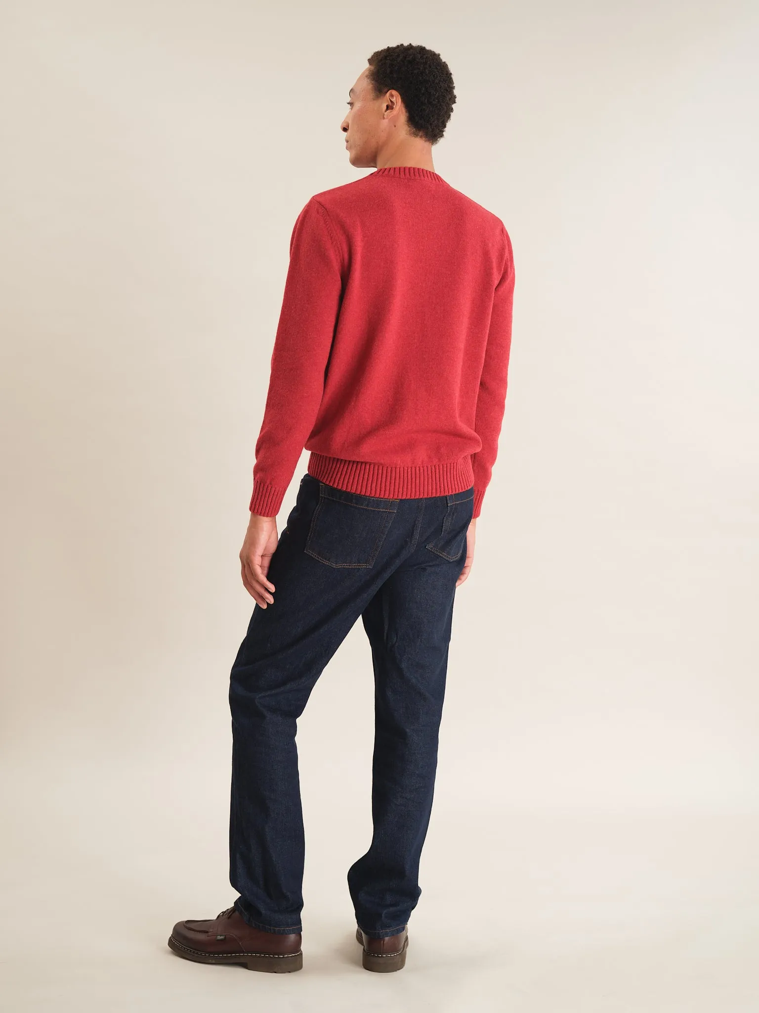 Poppy Red Lambswool Crew Neck Jumper