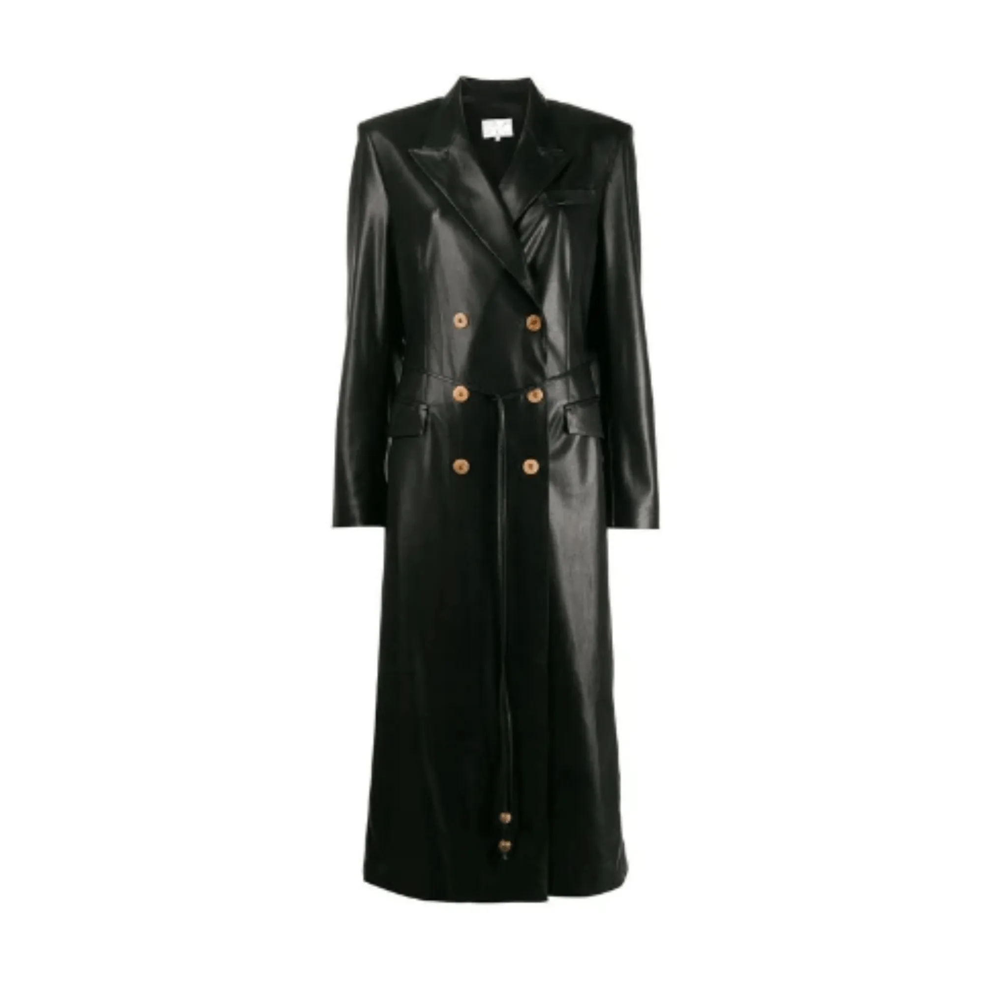 Pre Order:  High-End Vegan Leather Lace-Up Coat