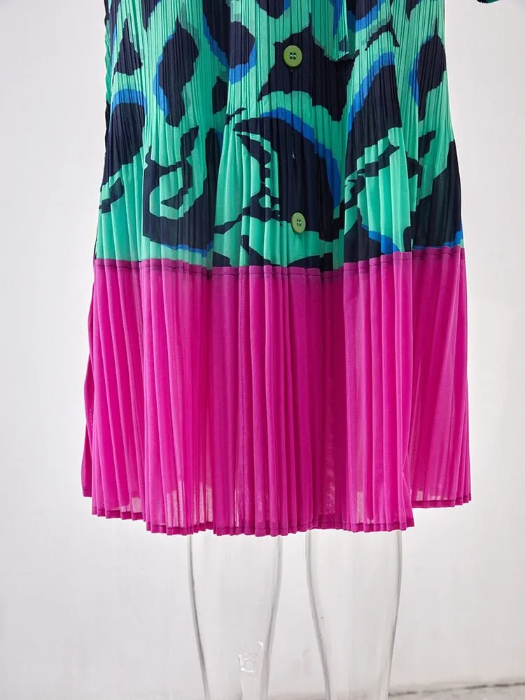 Pre Order:  Printed Pleated Dress