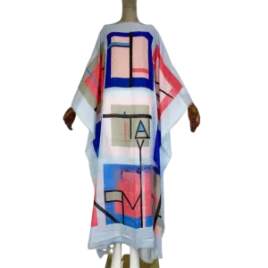 Pre Order: Vibrant Abstract Kaftan Dress - WINI