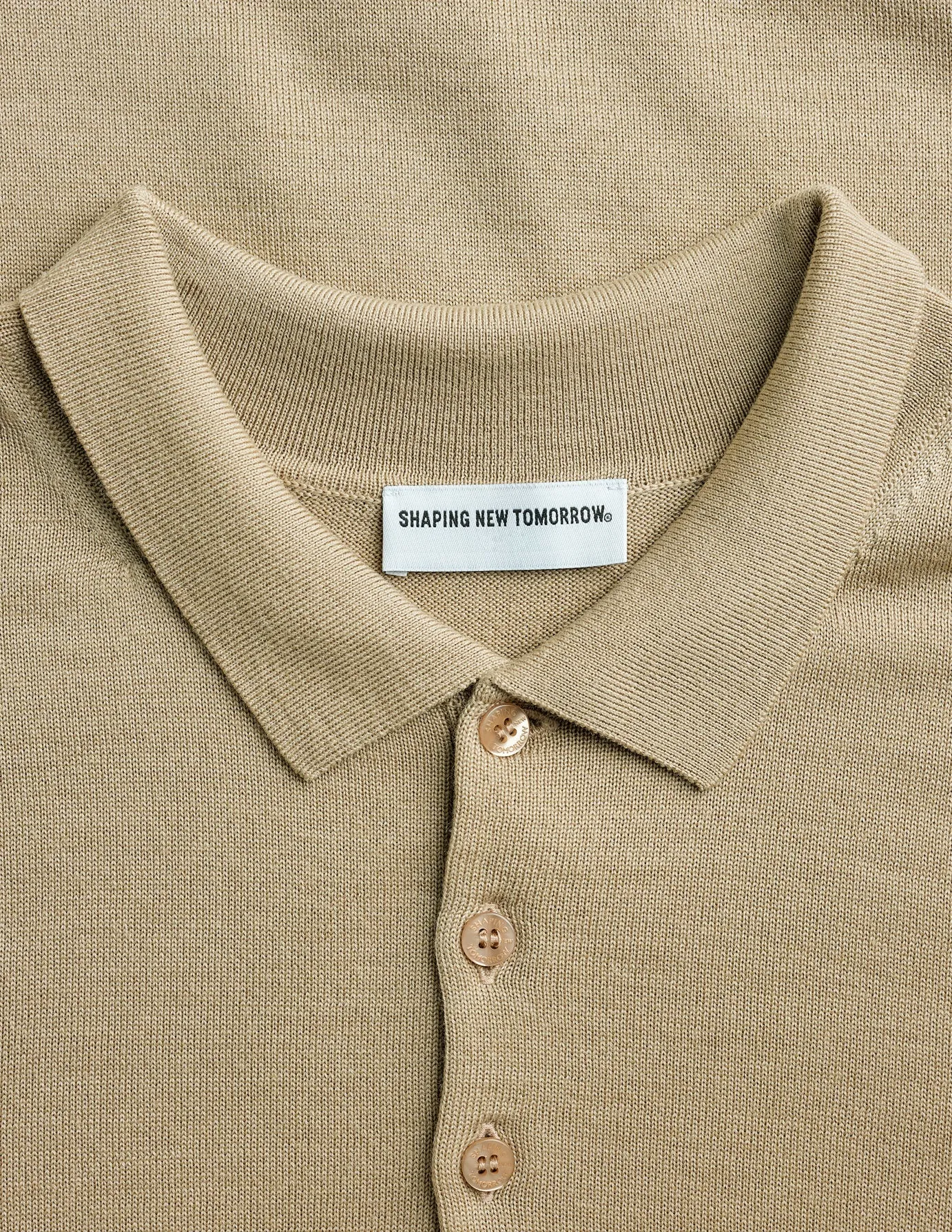 Premium Merino Long Sleeve Polo Sahara