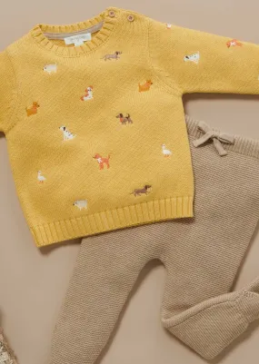 Pure Baby Embroidered Doggy Jumper