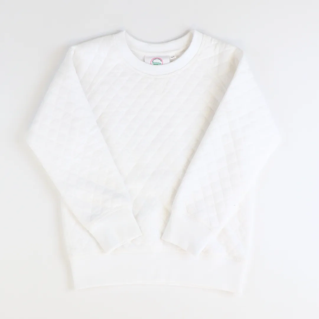 Quilted Knit Sweatshirt - White