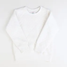 Quilted Knit Sweatshirt - White