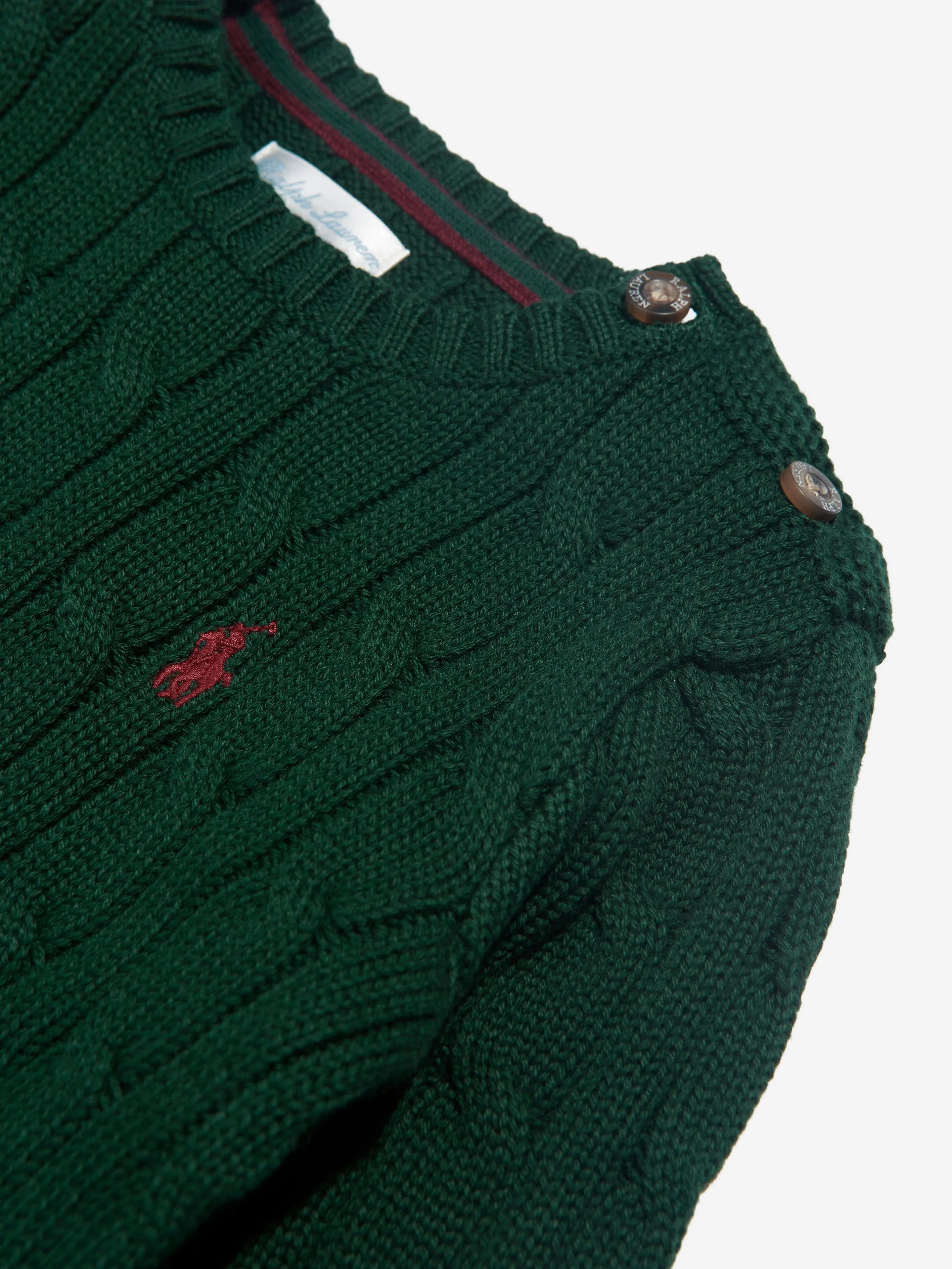 Ralph Lauren Baby Boys Cable Knit Jumper in Green