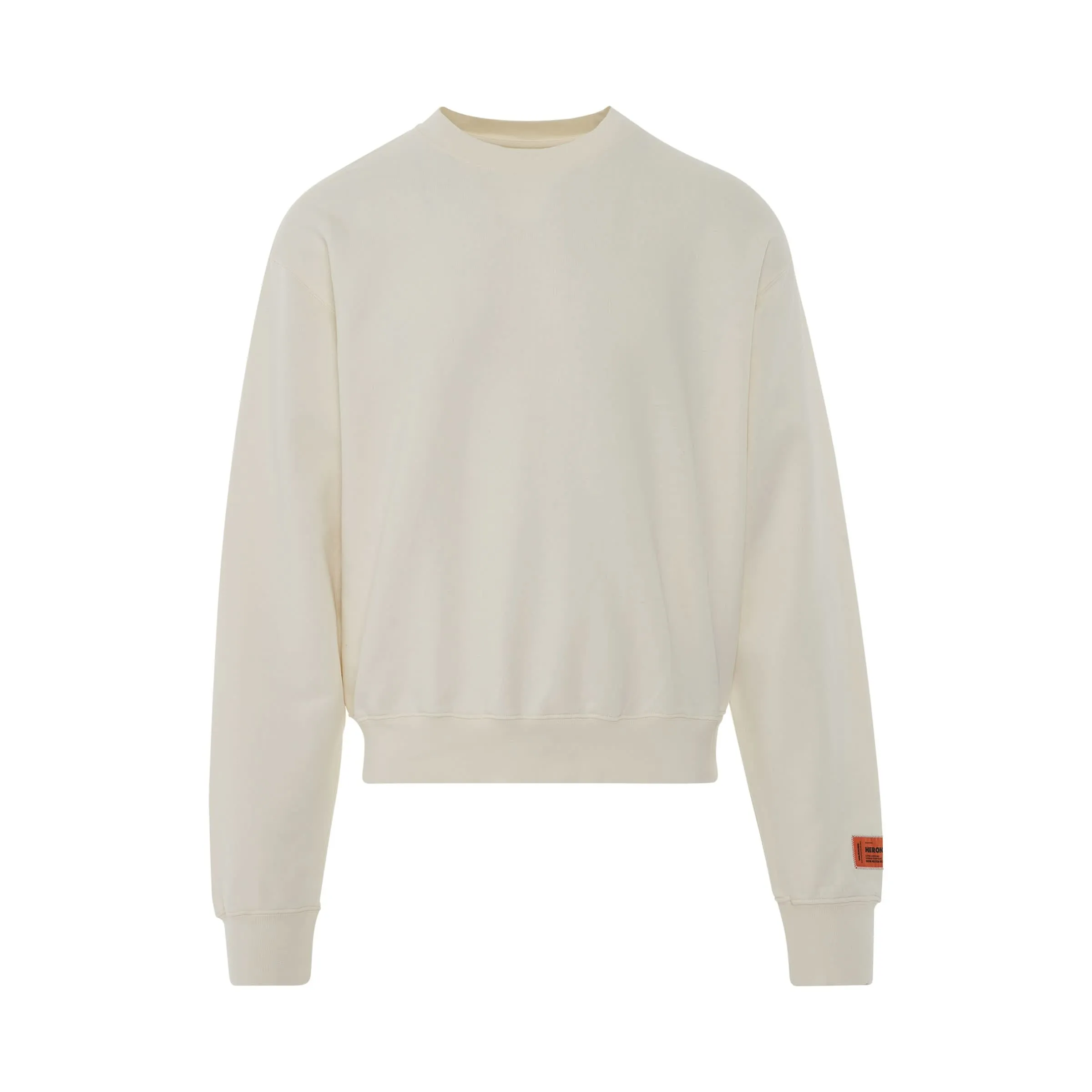 Recycled Cotton Logo Crewneck Jumper in White