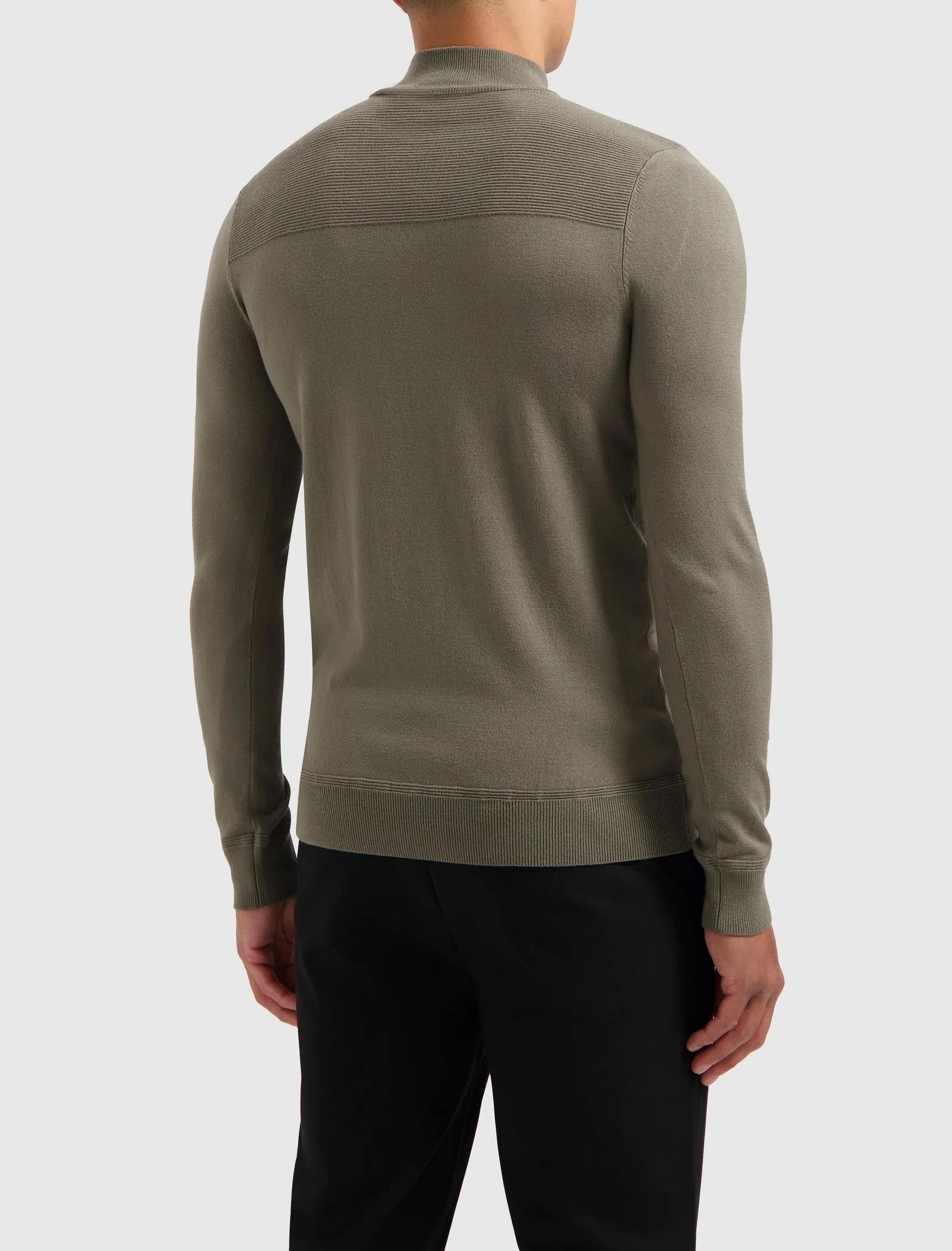 Ribbed Mockneck Knitwear | Army Green