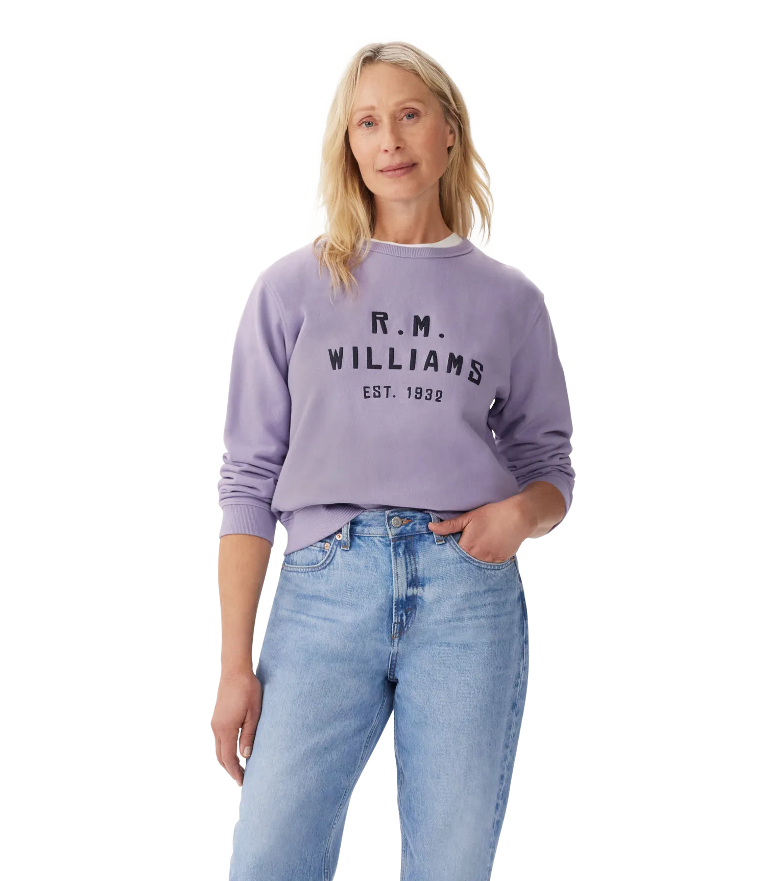 R.M.Williams Stencil Crewneck Sweatshirt - Lavender