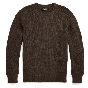 RRL by Ralph Lauren Waffle-Knit Cotton-Wool Jumper Dark Olive Heather