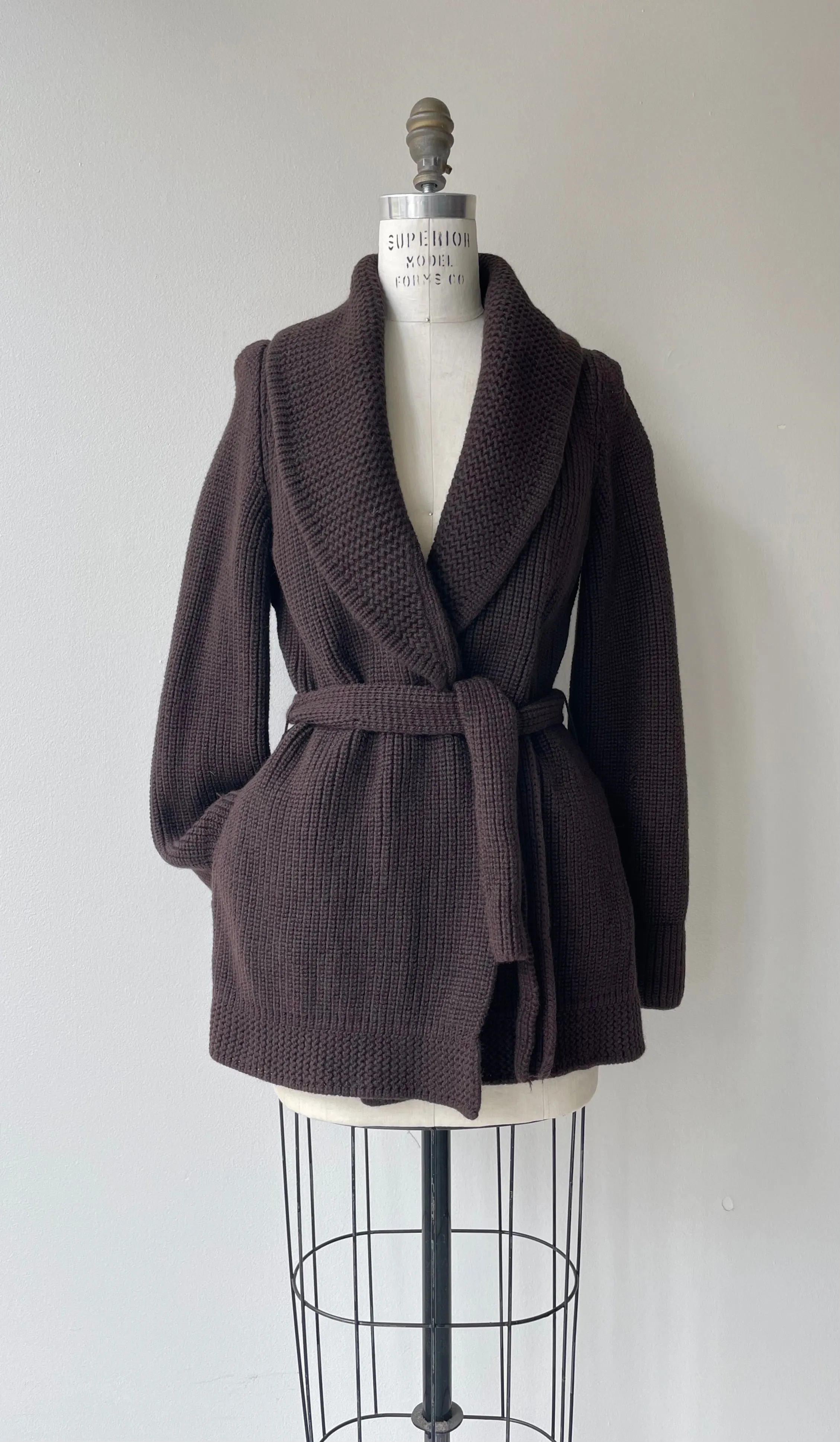 Shawl Collar Wool Cardigan