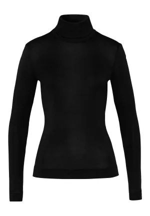 Silk/Cashmere Silk And Cashmere Turtleneck | Black 71659-019