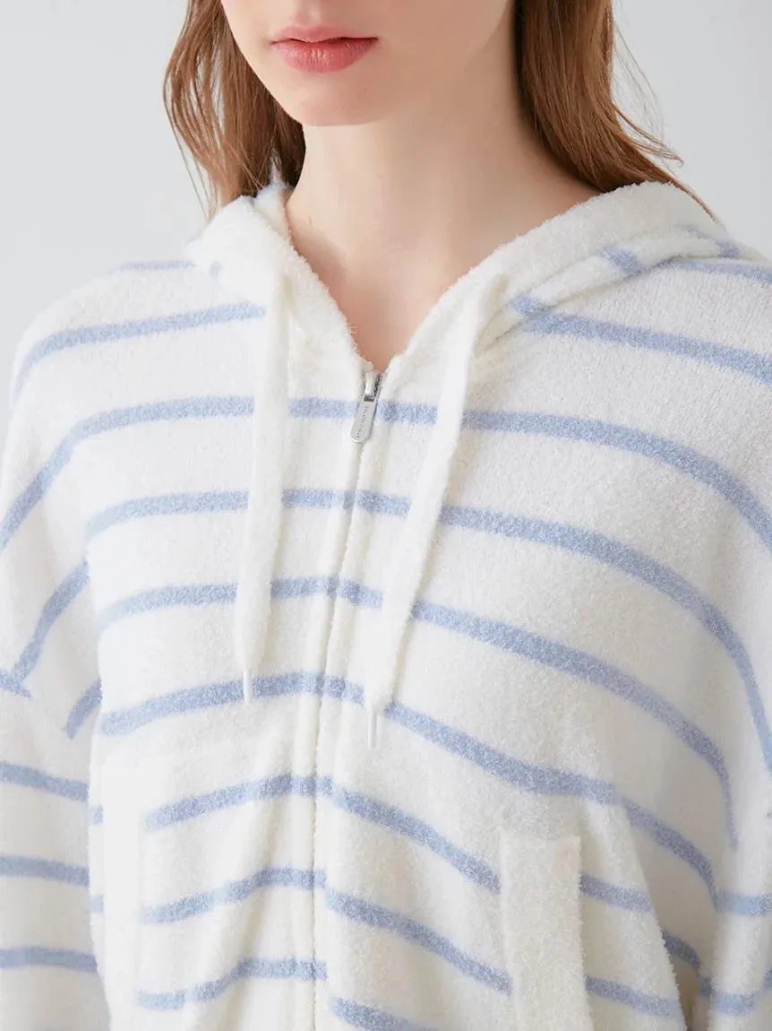 Smoothie Striped Soft Zip Up Hoodie