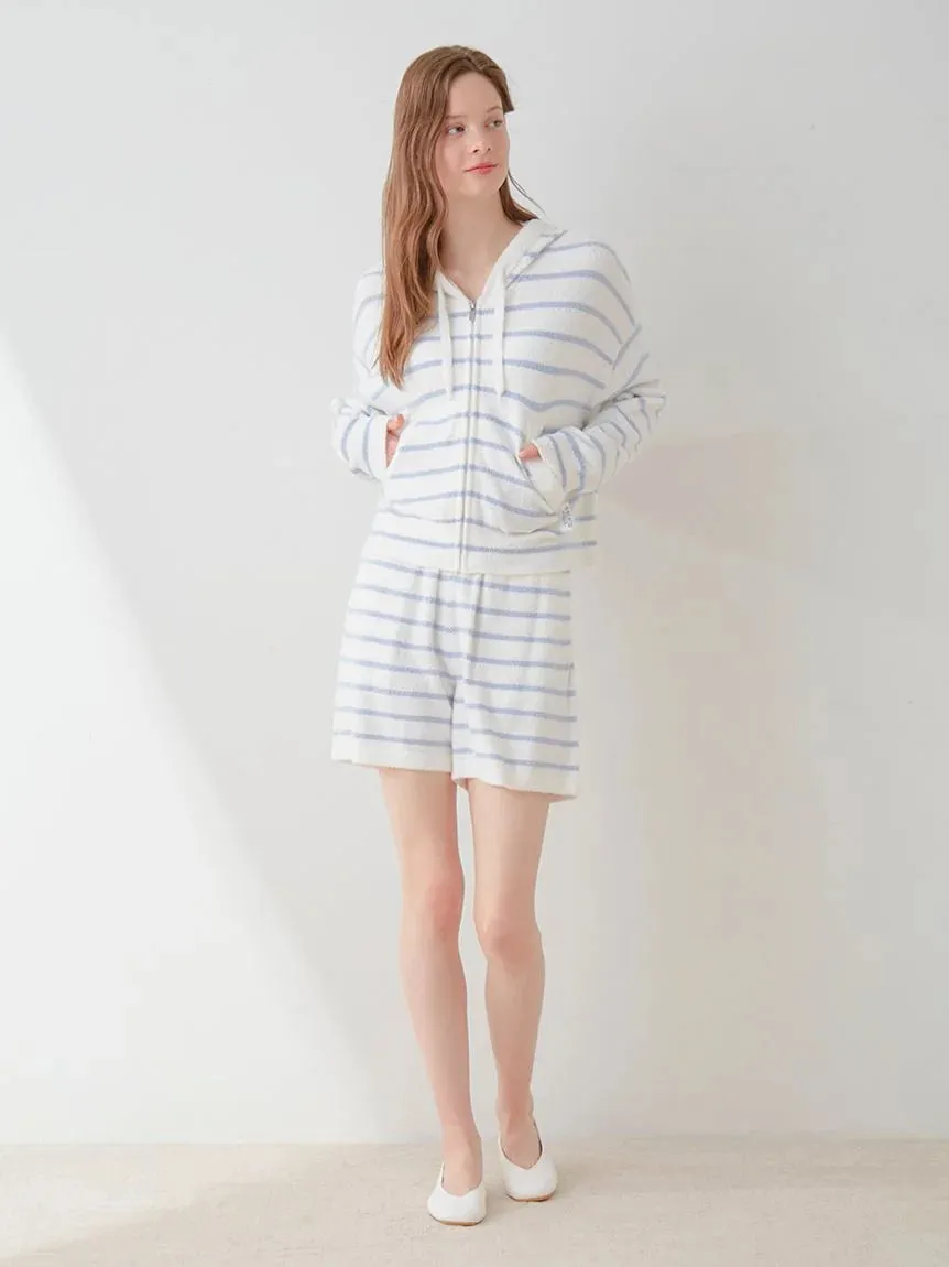 Smoothie Striped Soft Zip Up Hoodie