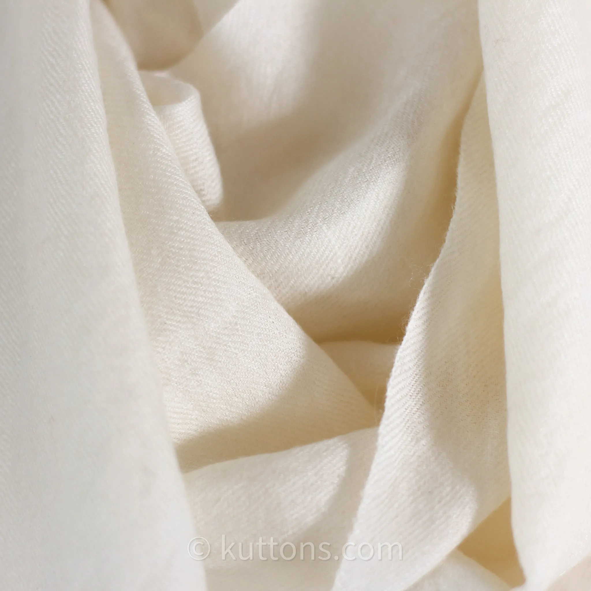 Soft Featherweight 100% Cashmere Scarf - Handspun Pashmina Stole from Ladakh, Himalayas | Cream, 15x70"