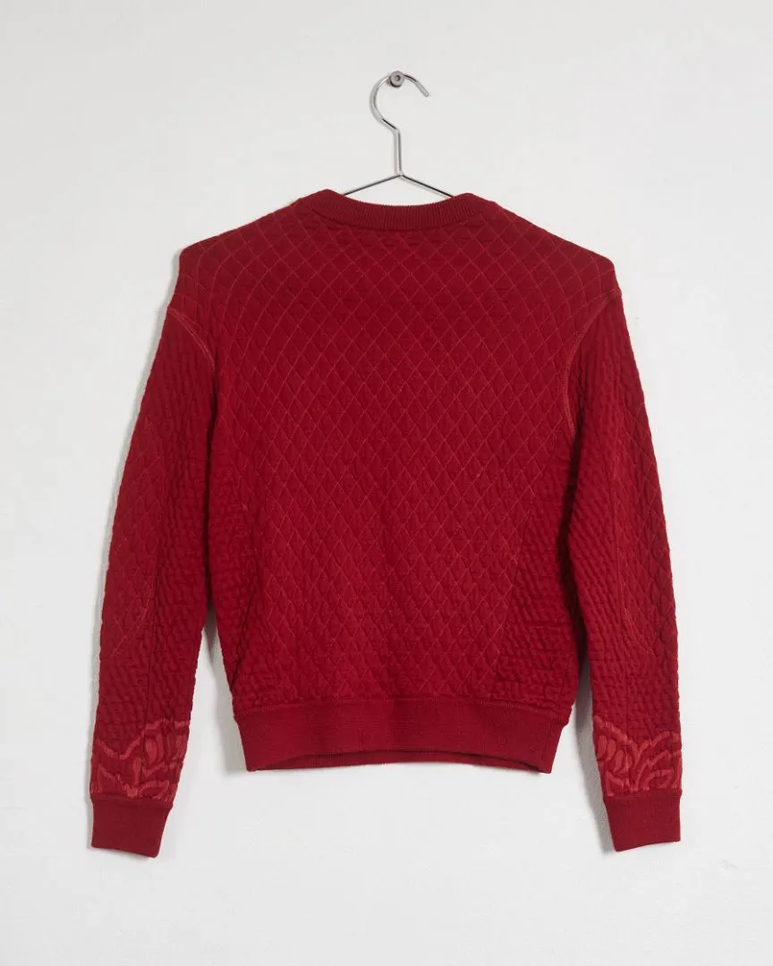 Stella McCartney prefall '13 quilted eagle sweatshirt, red, 6