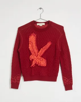 Stella McCartney prefall '13 quilted eagle sweatshirt, red, 6