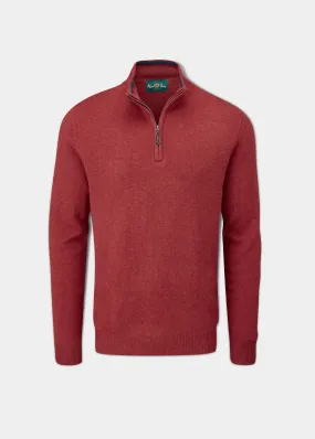 Streetly Men's 1/2 Zip Mock Neck Jumper In Magma - Classic Fit