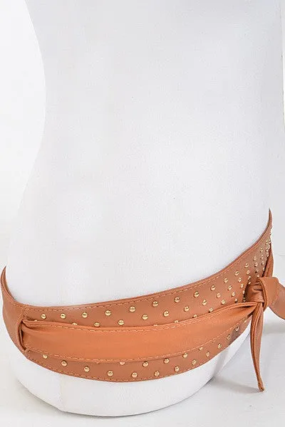 Studded Wide Wrap Around Belt