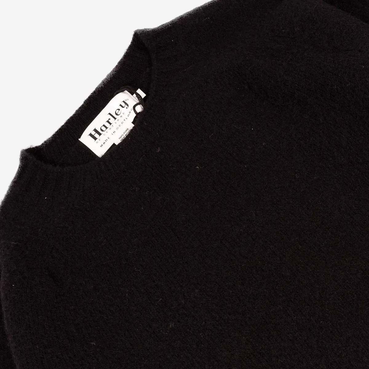 Supersoft Shaggy Wool Crew Sweater - Black