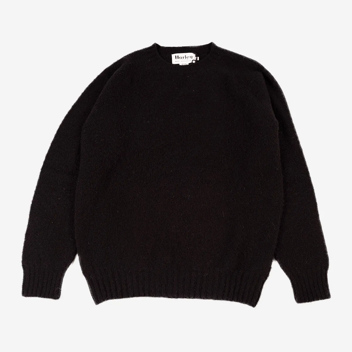 Supersoft Shaggy Wool Crew Sweater - Black