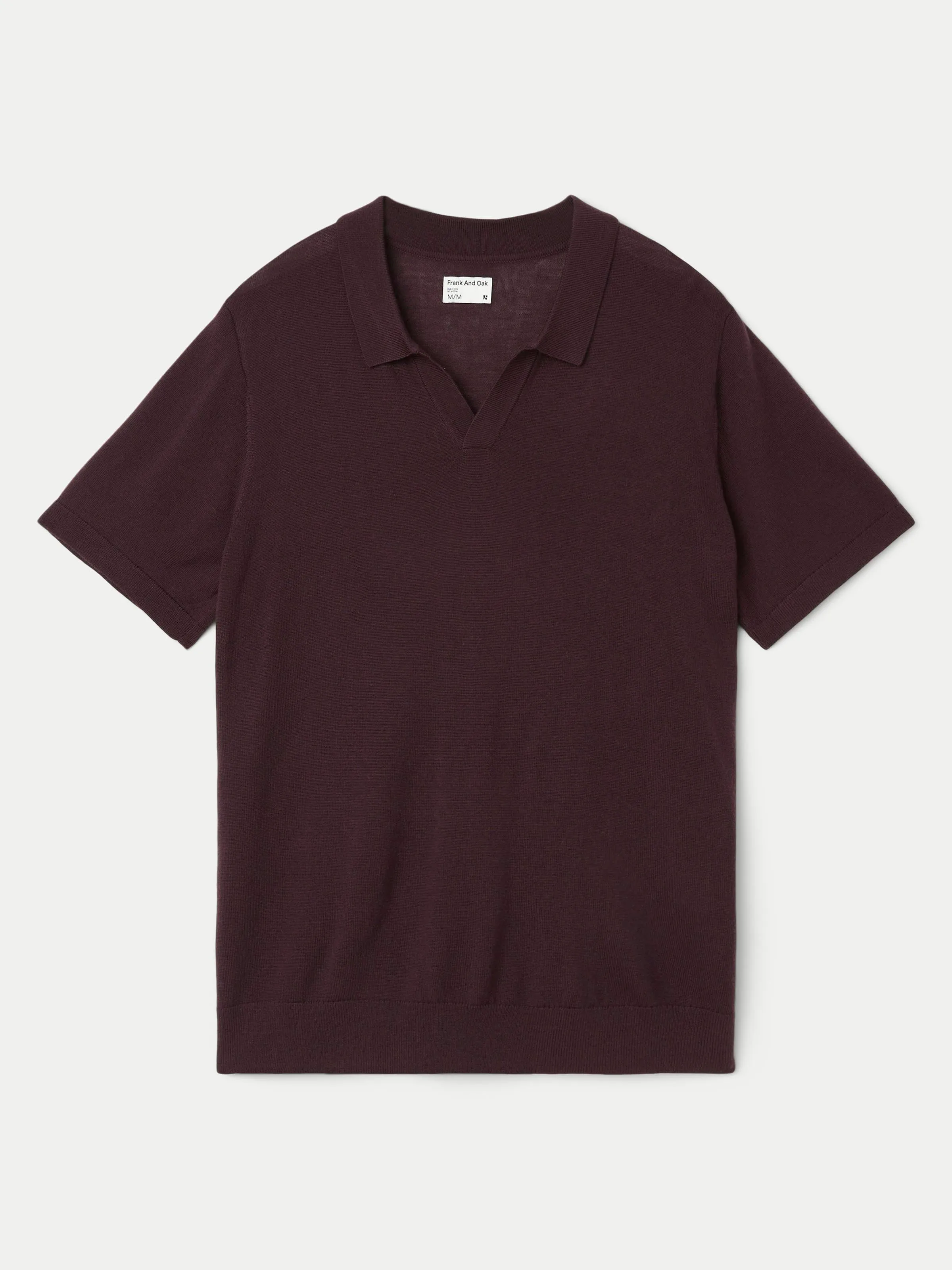 The Johnny Collar Merino Polo in Purple