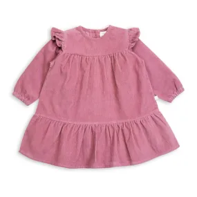 TINY TWIG CORDUROY DRESS-ROSE