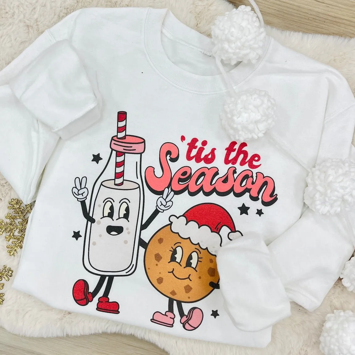 'Tis The Season 'Milk & Cookies' Crewneck Sweatshirt