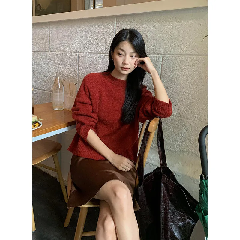 Toleet 2000s fashion Woolen Sweater for Women 2024 Autumn Trendy Comfy Designer Oversize Knitted Crewneck Jumper Sweater