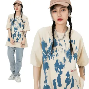 Toleet 90s streetwear Street High Street Abstract Figure Theme Oversize Short Sleeve T-shirt