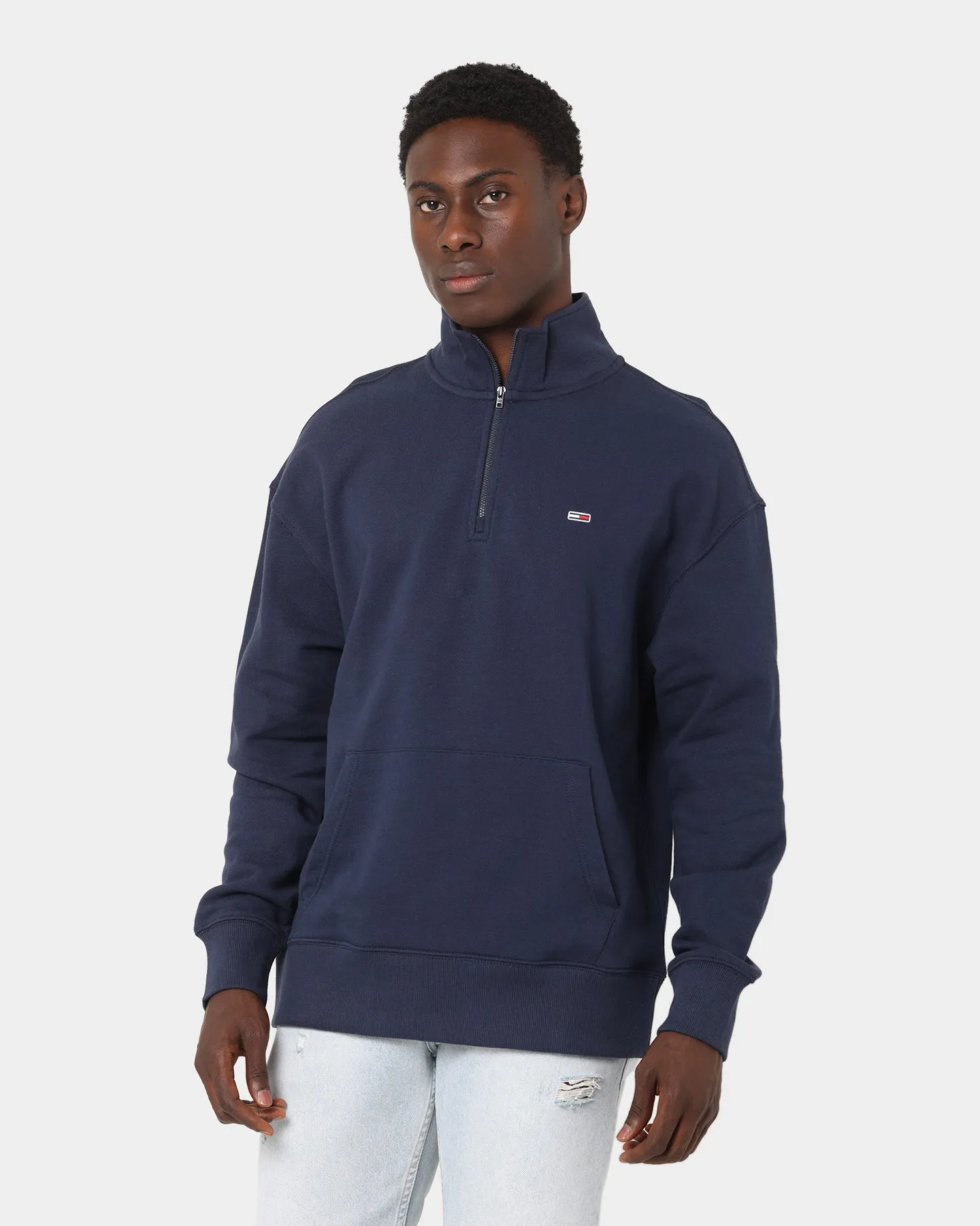 Tommy Jeans Text Flag Mock Neck Jumper Twilight Navy