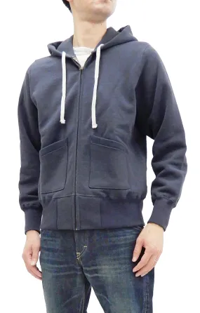 TOYS McCOY Hoodie Men's Vintage inspired Plain Zip Front Hooded Sweatshirt TMC2065 141-Faded-bluish-gray