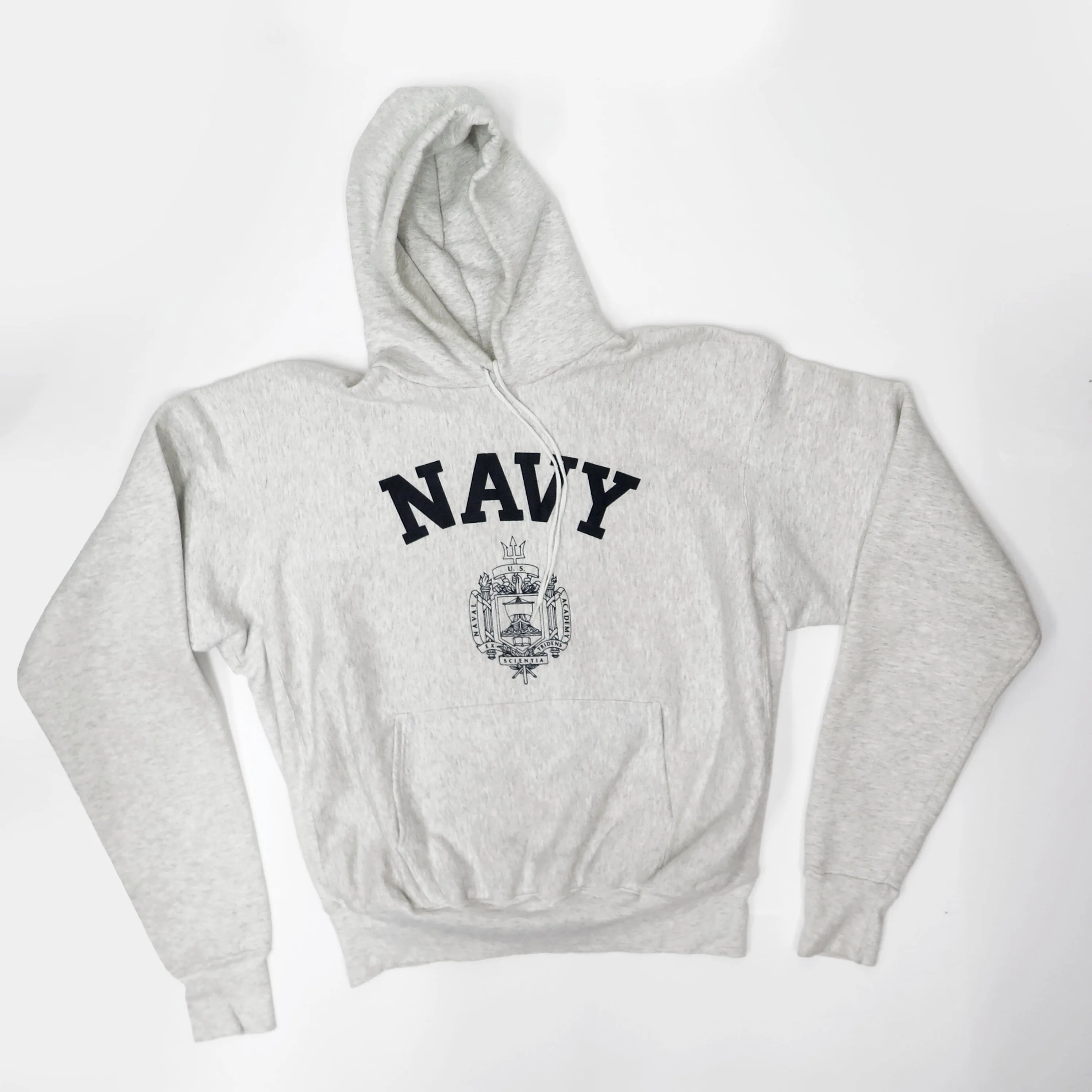 USN US NAVY SWEATSHIRT HOODIE NAVAL ACADEMY CREST 1980'S SIZE XL